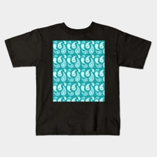 Teal paisley pattern Kids T-Shirt